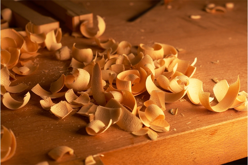 copeaux de bois en atelier