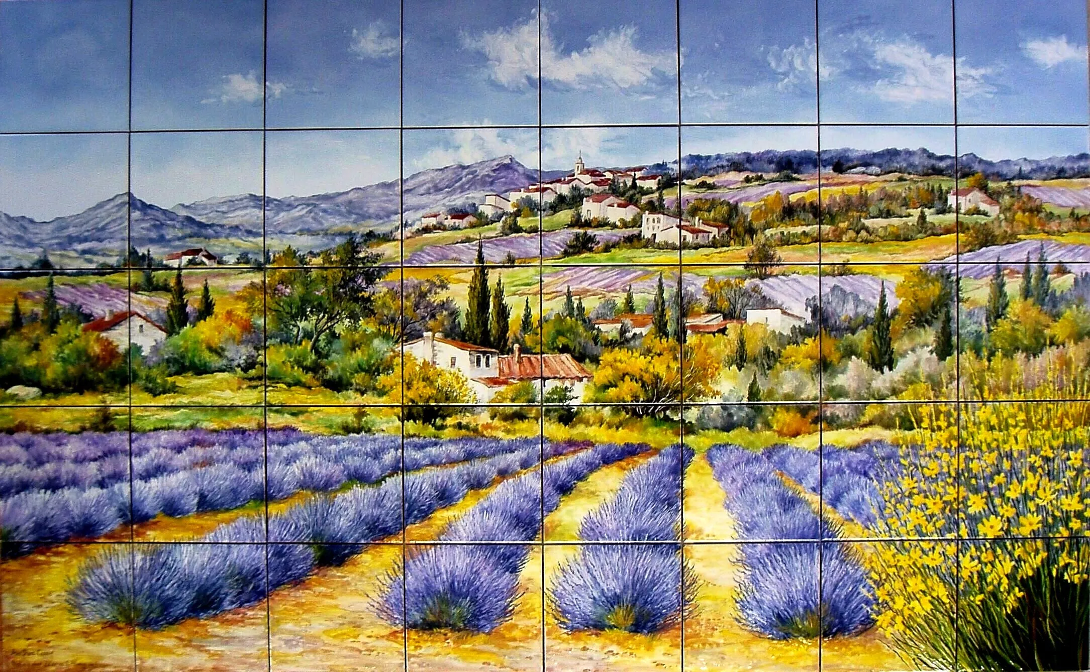 Fresque paysage provençal