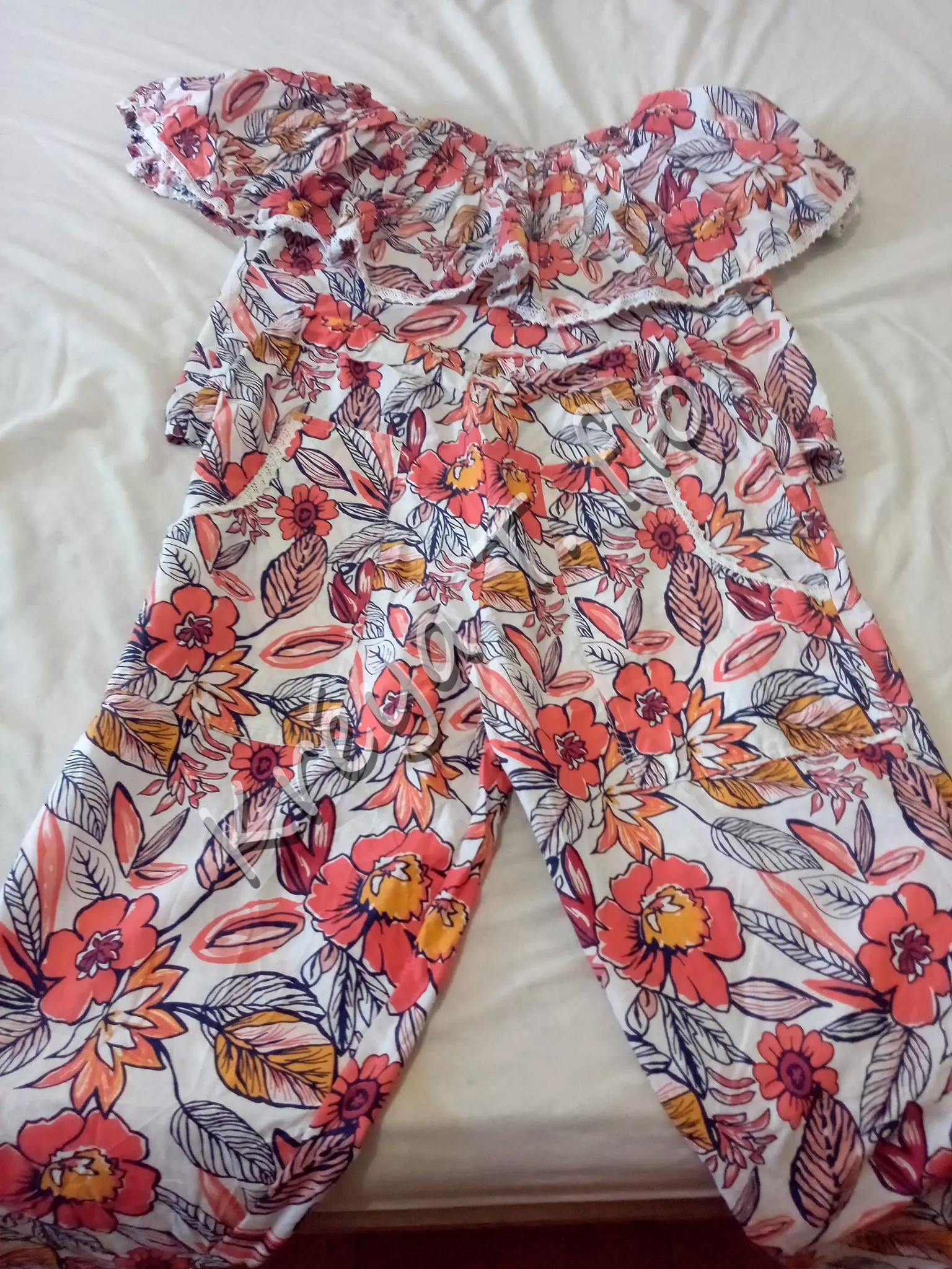 pantalon ensemble fleuri