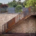 escalier d'extérieur en acier corten