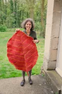 feuille rouge en feutre de laine, décor