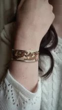 bracelet en argent avec marqueterie de feuilles de chêne