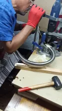 Fabrication premier élément grandeur réelle "Tour  des Cœurs enlacée de 5 cœurs aux couleurs olympiques 