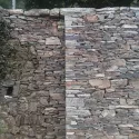 Chaîne d'angle sur mur en schiste