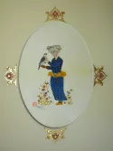 Miniature persane sur parchemin et feuille d'or 23.5 carats