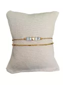 Bracelet multi-rangs en acier inoxydable doré 