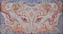 Peinture à l'huile sur chaux - inspirée de motifs chinois du XVème siècle