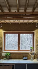 Intérieur d'une maison en bambou