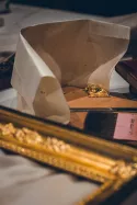 Matériel de doreur, coussin à dorer, palette, couteau à dorer et feuille d'or